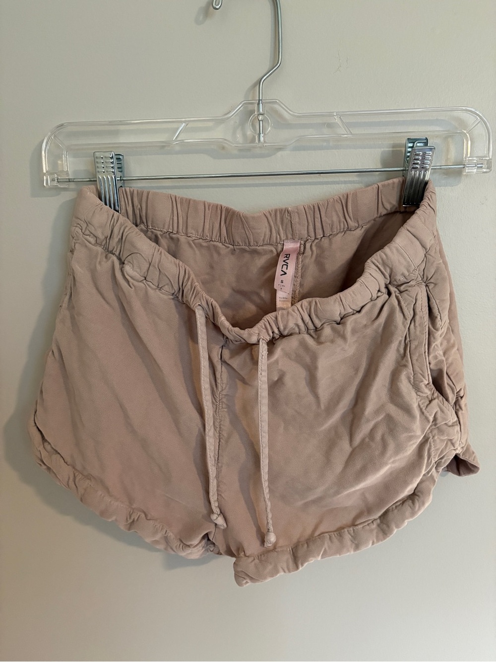 RVCA Blush Pink Elastic Waist Lounge Shorts